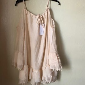 Lush  new cream cold shoulder top